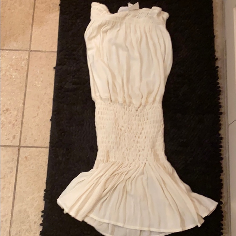Ivory rouched mini dress